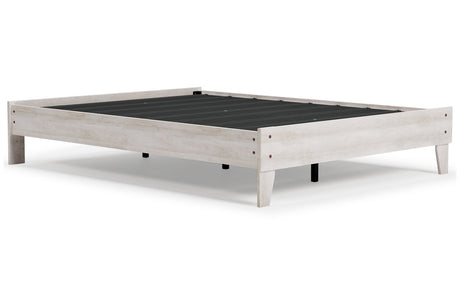 Shawburn Whitewash Queen Platform Base Bed from Ashley Furniture - Luna Furniture