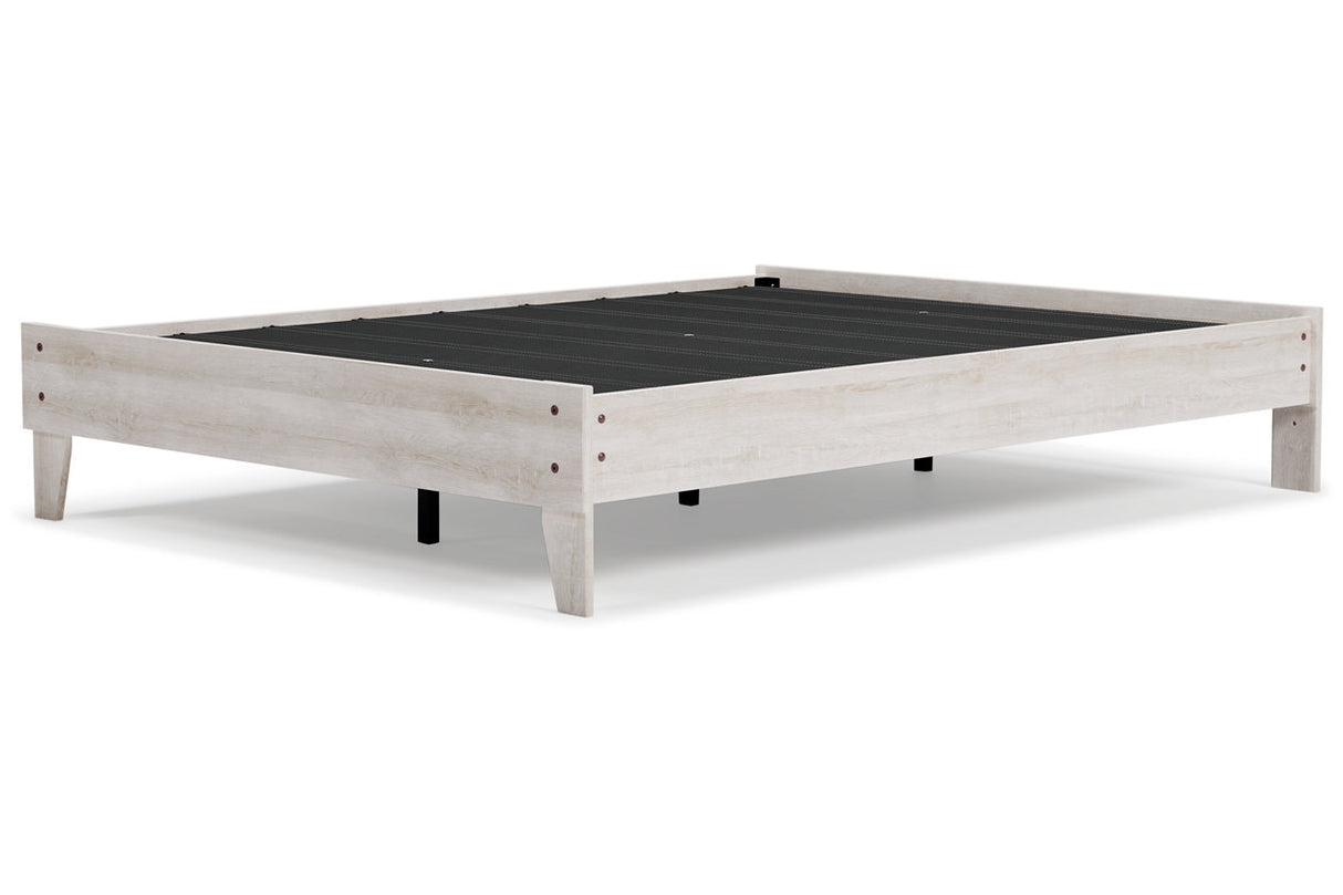 Shawburn Whitewash Queen Platform Base Bed from Ashley - Luna Furniture