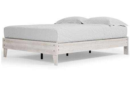 Shawburn Whitewash Queen Platform Base Bed from Ashley Furniture - Luna Furniture