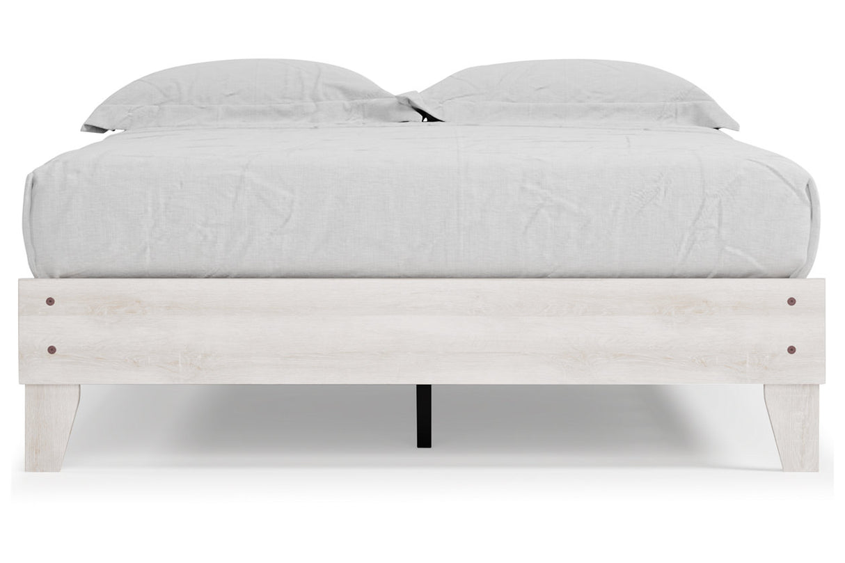 Shawburn Whitewash Queen Platform Base Bed from Ashley - Luna Furniture