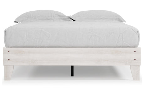 Shawburn Whitewash Queen Platform Base Bed from Ashley Furniture - Luna Furniture