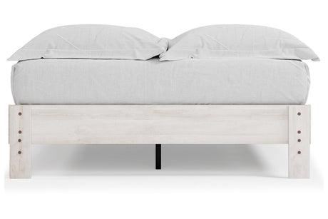 Shawburn Whitewash Queen Platform Base Bed from Ashley Furniture - Luna Furniture
