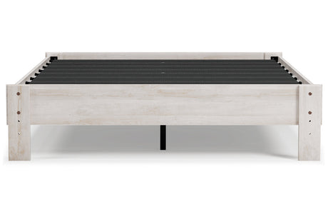 Shawburn Whitewash Queen Platform Base Bed from Ashley Furniture - Luna Furniture