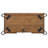 Sheeran Rustic Amber Writing Desk with 4 Hidden Storages from Coaster - Luna Furniture