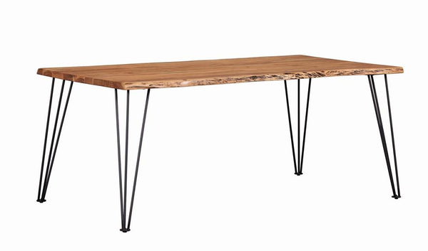 Sherman Natural Acacia and Matte Black Rectangular Dining Table
