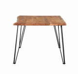 Sherman Natural Acacia and Matte Black Rectangular Dining Table from Coaster - Luna Furniture