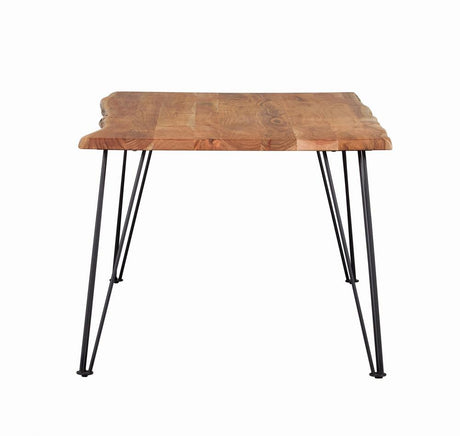 Sherman Natural Acacia and Matte Black Rectangular Dining Table from Coaster - Luna Furniture