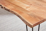 Sherman Natural Acacia and Matte Black Rectangular Dining Table from Coaster - Luna Furniture