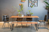 Sherman Natural Acacia and Matte Black Rectangular Dining Table from Coaster - Luna Furniture