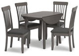 Shullden Gray Drop Leaf Dining Table from Ashley Furniture - Luna Furniture