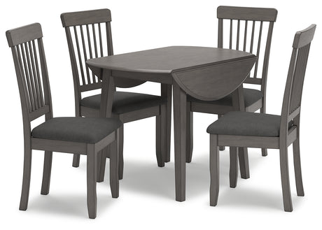 Shullden Gray Drop Leaf Dining Table from Ashley Furniture - Luna Furniture