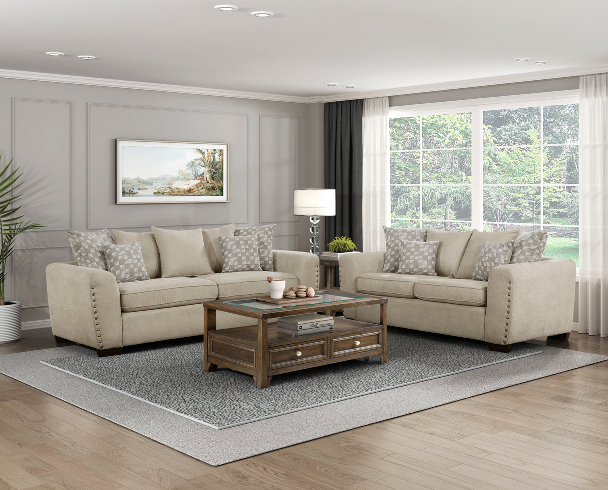 Silverthorne Light Brown Loveseat from Homelegance - Luna Furniture