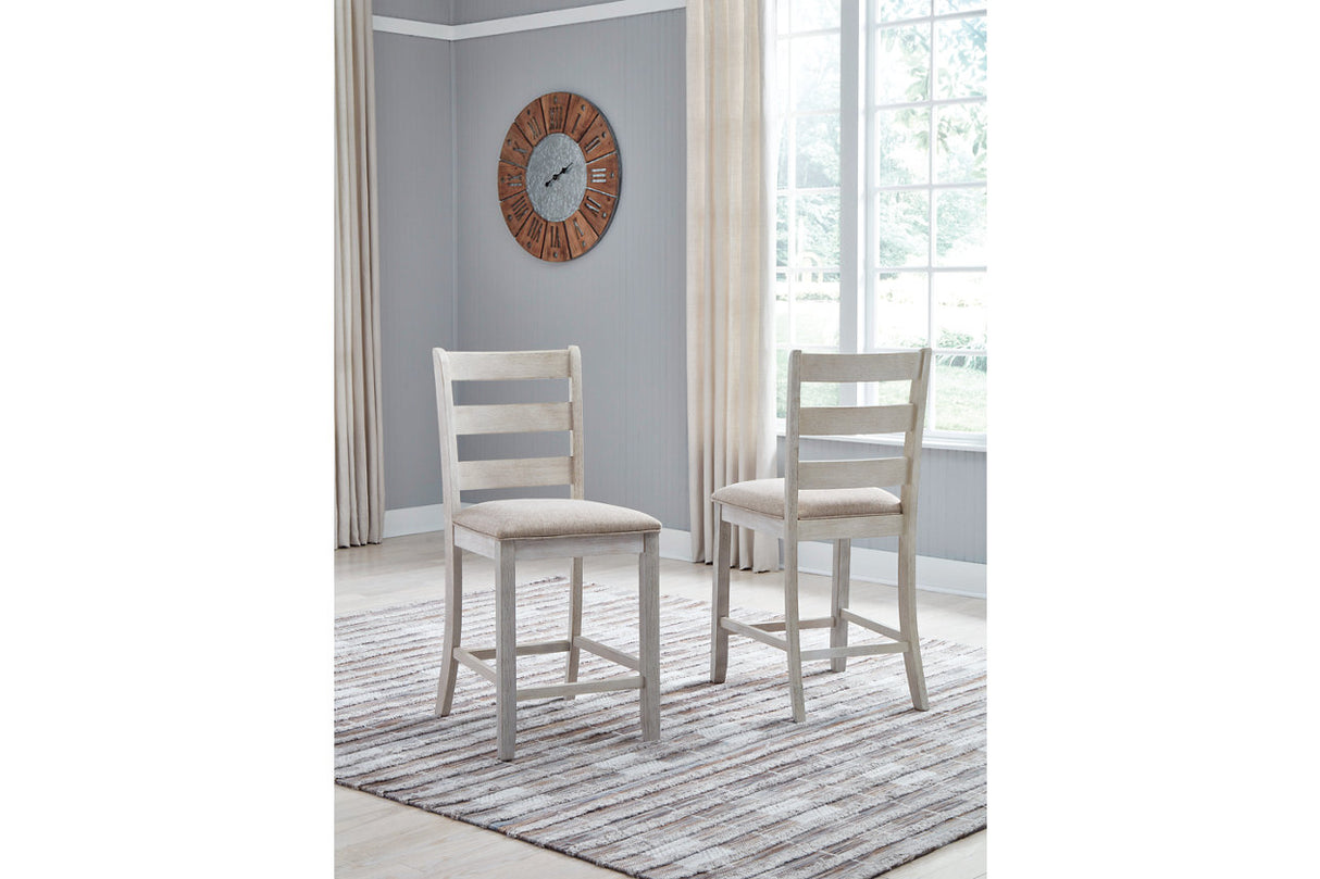 Skempton White/Light Brown Counter Height Chair, Set of 2 from Ashley - Luna Furniture