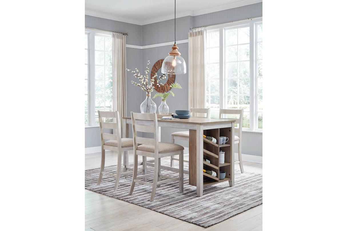 Skempton White/Light Brown Counter Height Dining Table from Ashley - Luna Furniture