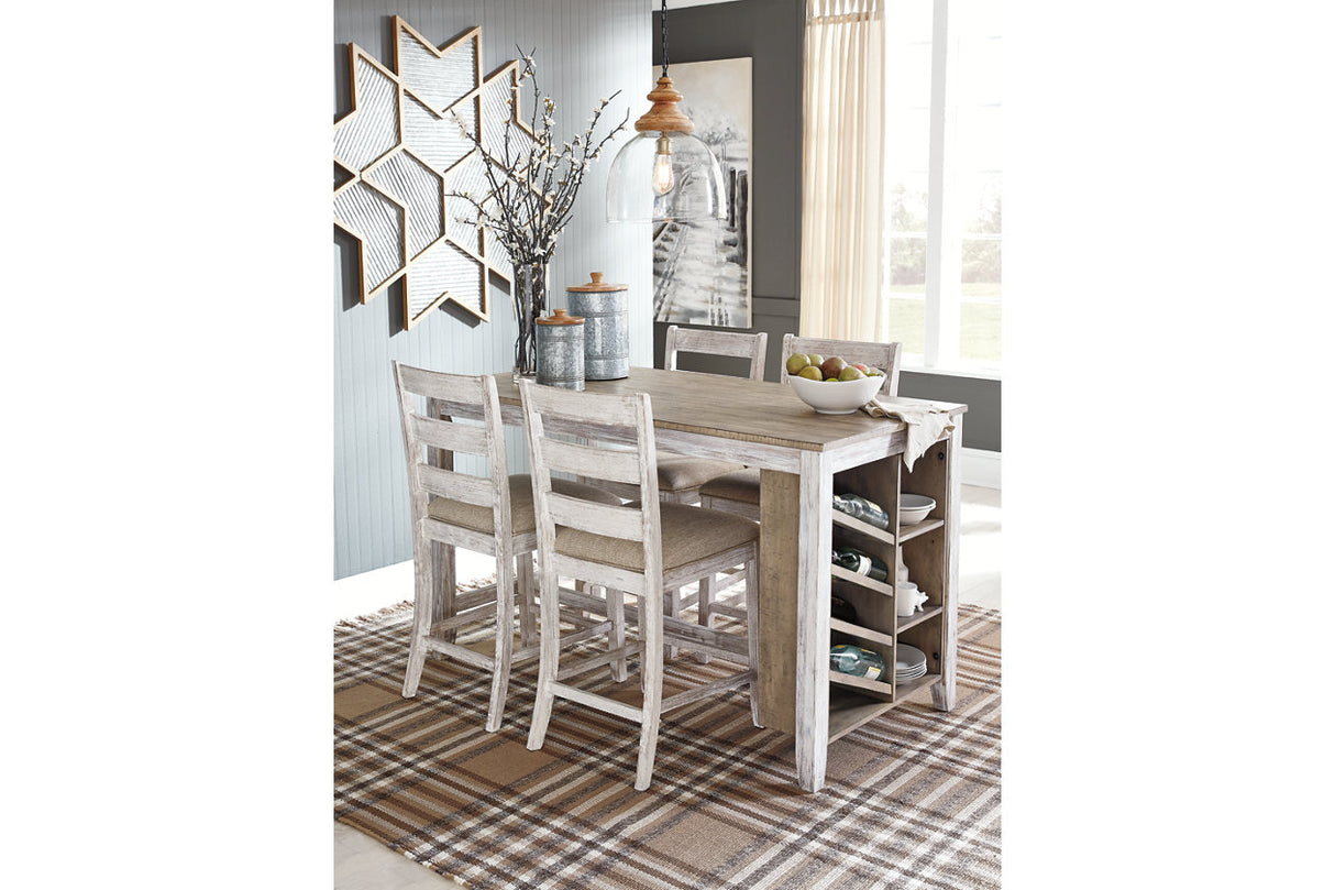 Skempton White/Light Brown Counter Height Dining Table from Ashley - Luna Furniture