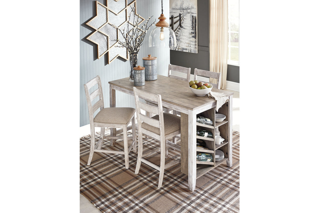 Skempton White/Light Brown Counter Height Dining Table from Ashley - Luna Furniture