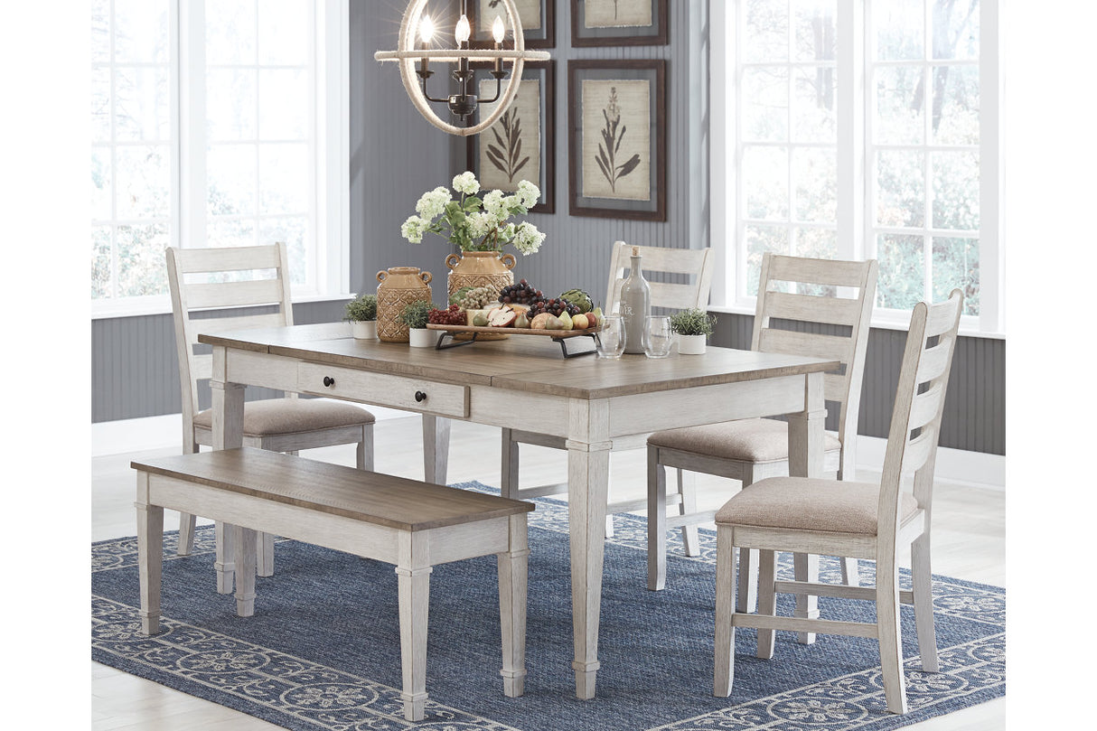 Skempton White/Light Brown Dining Table from Ashley - Luna Furniture