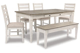 Skempton White/Light Brown Dining Table from Ashley - Luna Furniture