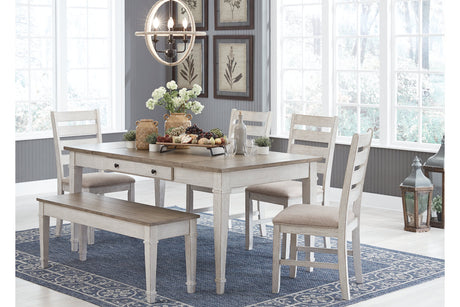 Skempton White/Light Brown Dining Table from Ashley - Luna Furniture