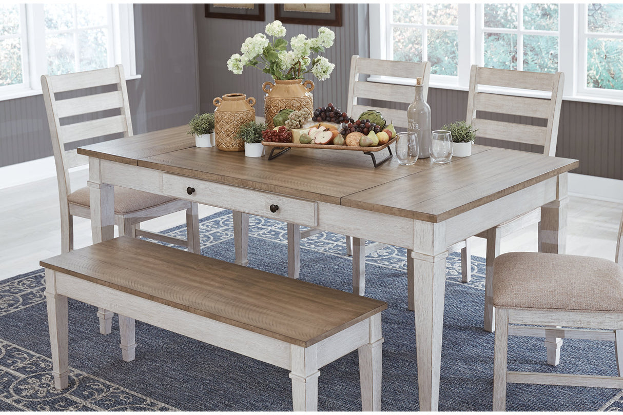 Skempton White/Light Brown Dining Table from Ashley - Luna Furniture