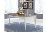 Skempton White/Light Brown Dining Table from Ashley - Luna Furniture
