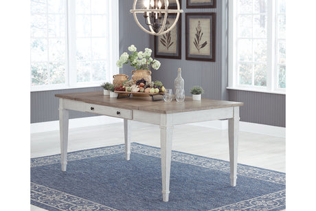 Skempton White/Light Brown Dining Table from Ashley - Luna Furniture