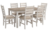 Skempton White/Light Brown Dining Table and Chairs from Ashley - Luna Furniture