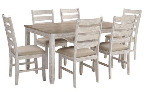 Skempton White/Light Brown Dining Table and Chairs from Ashley - Luna Furniture
