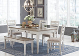 Skempton White/Light Brown Rectangular Dining Set from Ashley - Luna Furniture