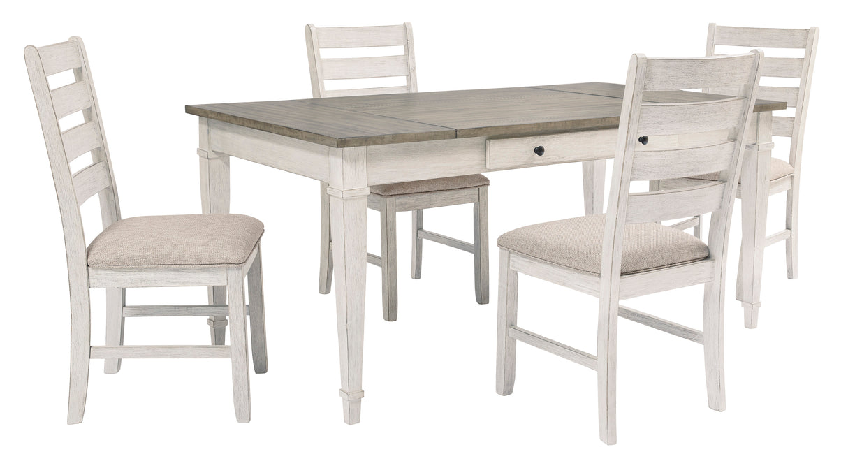 Skempton White/Light Brown Rectangular Dining Set from Ashley - Luna Furniture