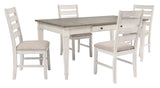 Skempton White/Light Brown Rectangular Dining Set from Ashley - Luna Furniture