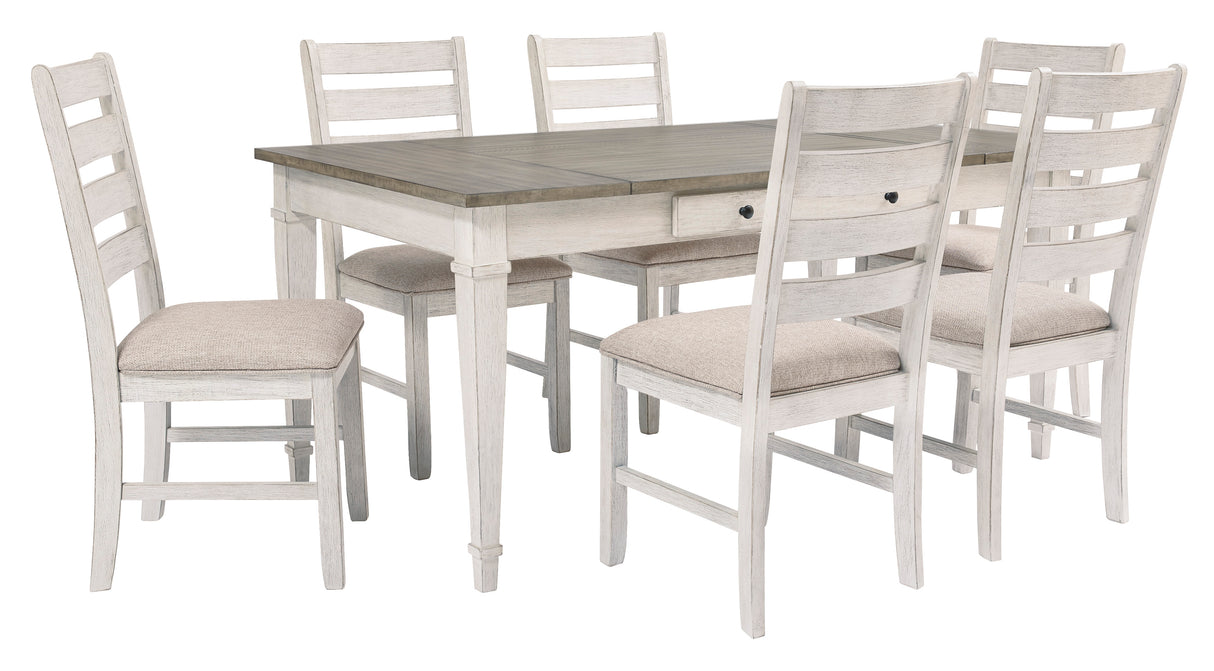 Skempton White/Light Brown Rectangular Dining Set from Ashley - Luna Furniture
