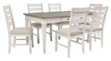 Skempton White/Light Brown Rectangular Dining Set from Ashley - Luna Furniture