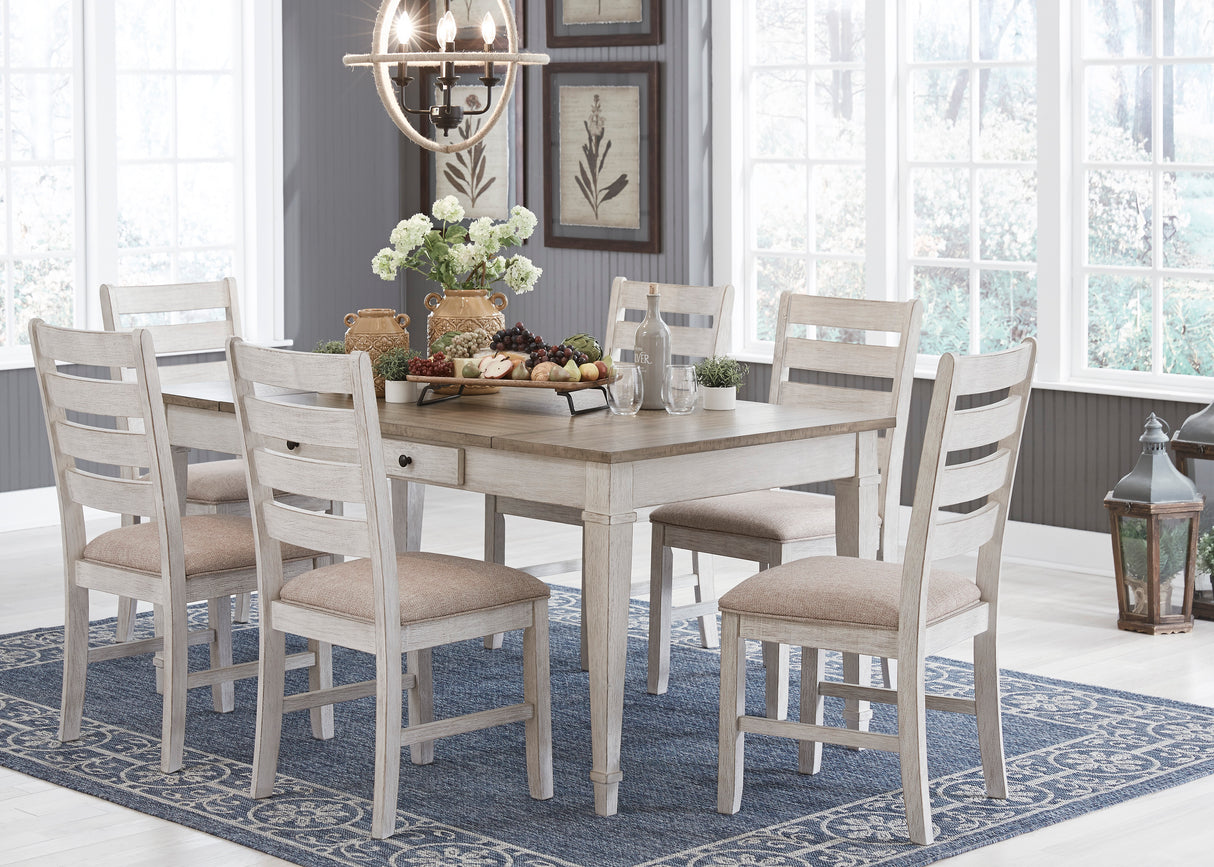 Skempton White/Light Brown Rectangular Dining Set from Ashley - Luna Furniture