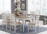 Skempton White/Light Brown Rectangular Dining Set from Ashley - Luna Furniture