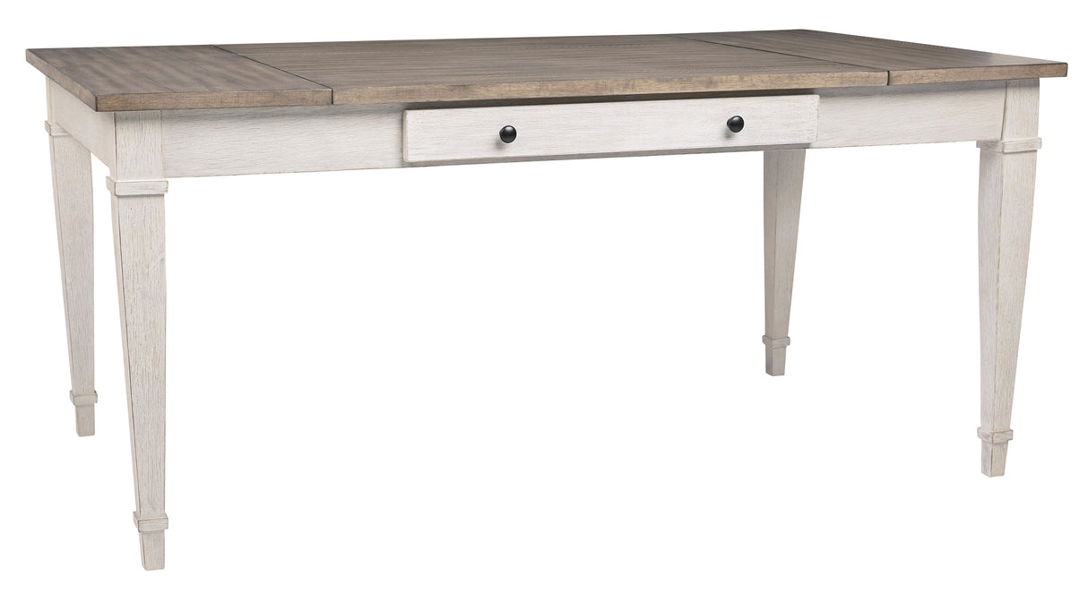 Skempton White/Light Brown Rectangular Dining Set from Ashley - Luna Furniture