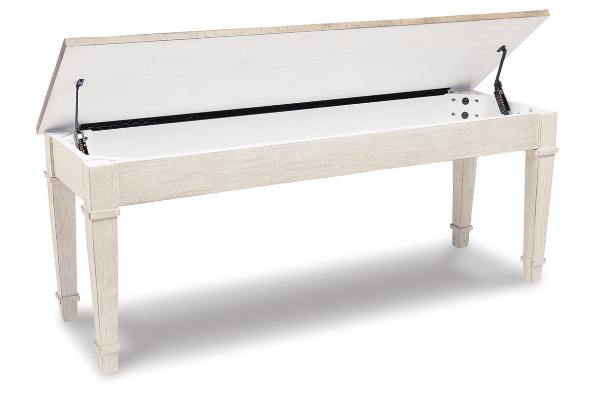 Skempton White/Light Brown Storage Bench from Ashley - Luna Furniture