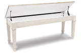 Skempton White/Light Brown Storage Bench from Ashley - Luna Furniture