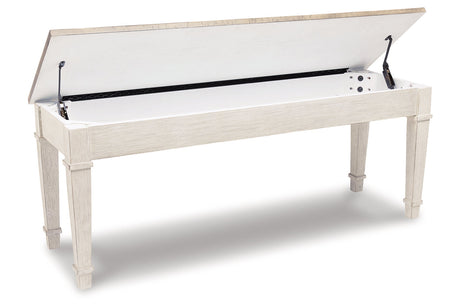 Skempton White/Light Brown Storage Bench from Ashley - Luna Furniture