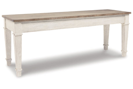 Skempton White/Light Brown Storage Bench from Ashley - Luna Furniture