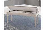 Skempton White/Light Brown Storage Bench from Ashley - Luna Furniture