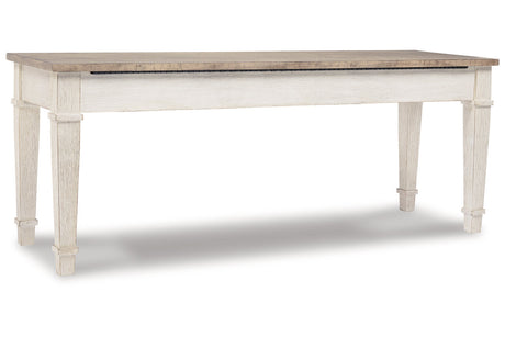 Skempton White/Light Brown Storage Bench from Ashley - Luna Furniture