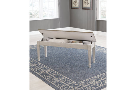 Skempton White/Light Brown Storage Bench from Ashley - Luna Furniture