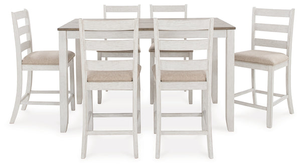 Skempton White/Light Brown White/Light 7-Piece Brown Counter Height Set