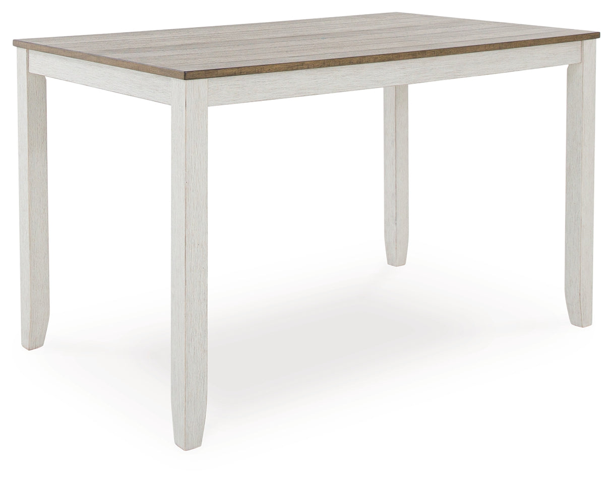 Skempton White/Light Brown White/Light 7-Piece Brown Counter Height Set from Ashley - Luna Furniture