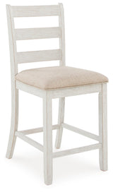 Skempton White/Light Brown White/Light 7-Piece Brown Counter Height Set from Ashley - Luna Furniture