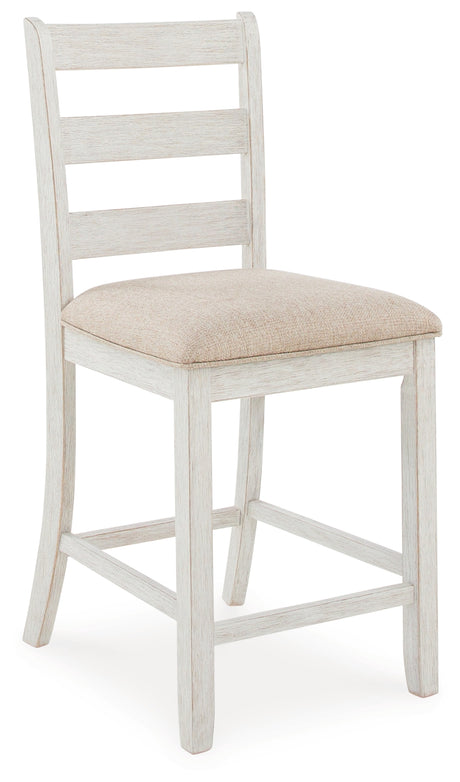 Skempton White/Light Brown White/Light 7-Piece Brown Counter Height Set from Ashley - Luna Furniture