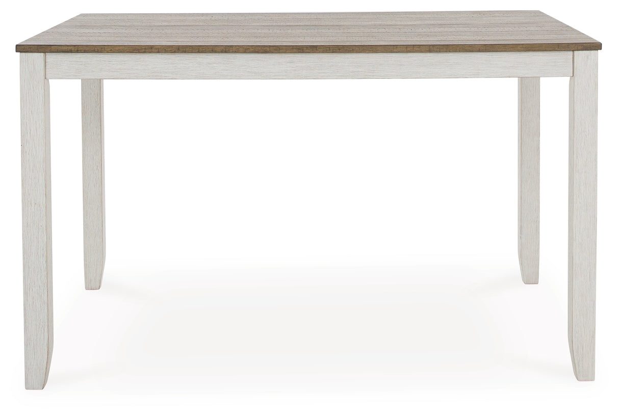 Skempton White/Light Brown White/Light 7-Piece Brown Counter Height Set from Ashley - Luna Furniture