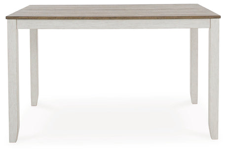 Skempton White/Light Brown White/Light 7-Piece Brown Counter Height Set from Ashley - Luna Furniture