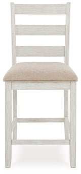 Skempton White/Light Brown White/Light 7-Piece Brown Counter Height Set from Ashley - Luna Furniture